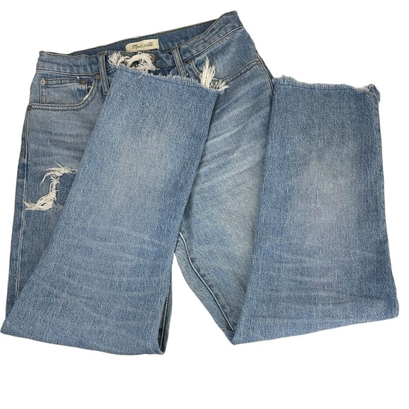 Madewell Classic Straight Leg Distressed Jeans Sz 28 - Picture 14 of 15